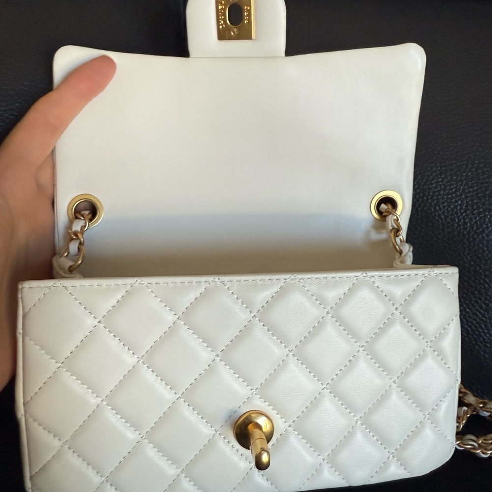 Fashion Elegant White Quilted Chain Bag